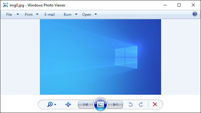 O visualizador de fotos clássico do Windows habilitado no Windows 10