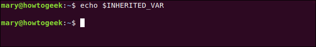 echo $ INHERITED_VAR em uma janela de terminal.