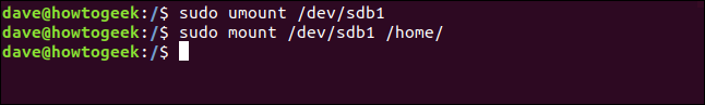 sudo umount / dev / sdb1 em uma janela de terminal