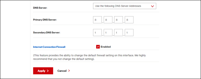 configurações de DNs do roteador