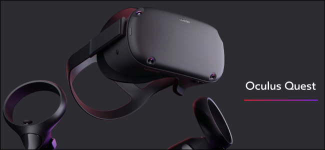O fone de ouvido Oculus Quest VR.