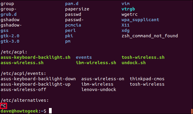 Ctrl + C em uma janela de terminal