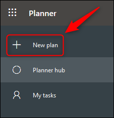 O menu Planejador com a opção "Novo plano" destacada.