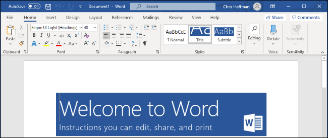 Microsoft Word no Windows 10
