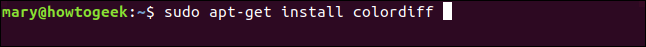 sudo apt-get install colordiff em uma janela de terminal