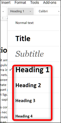 Certifique-se de que cada capítulo, ou título, use uma das tags de título para preencher o índice