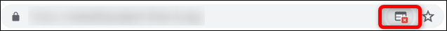 O ícone de pop-up sendo bloqueado na omnibox