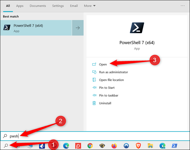 Pesquise PowerShell na barra de Pesquisa do Windows.