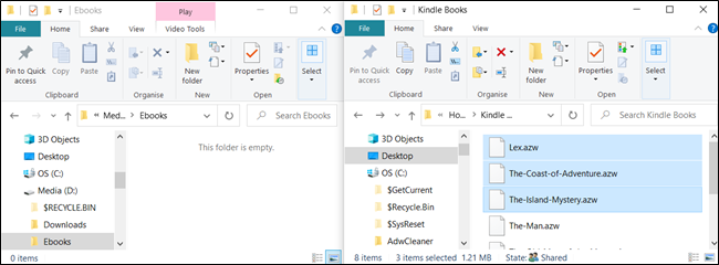 Abra um segundo File Explorer e selecione os arquivos a serem copiados.