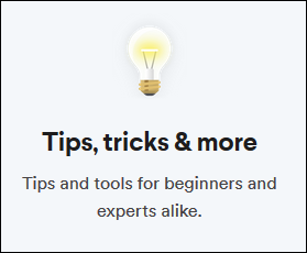 A página de título do tutorial "Dicas, truques e mais" das páginas de ajuda do Slack.