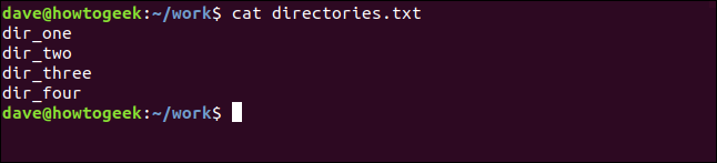 cat directory.txt em uma janela de terminal