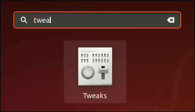 O ícone Tweaks no Ubuntu 18.04