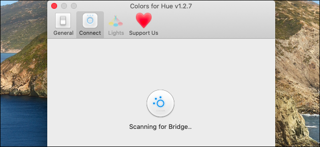 "Scanning for Bridge" em Colors for Hue.