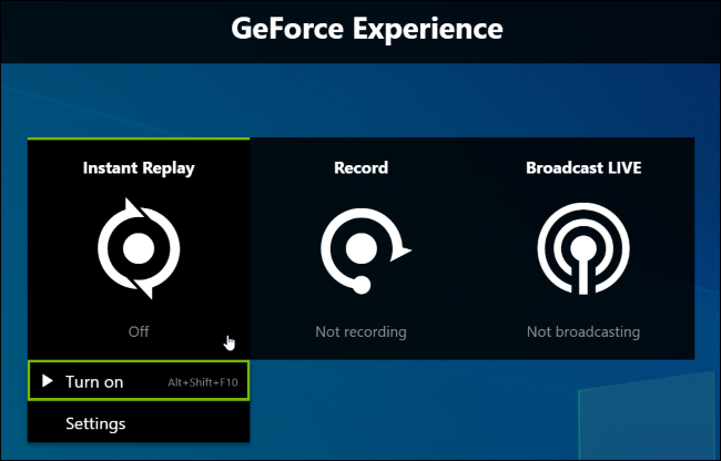 Ativando a gravação em segundo plano do Instant Replay da NVIDIA