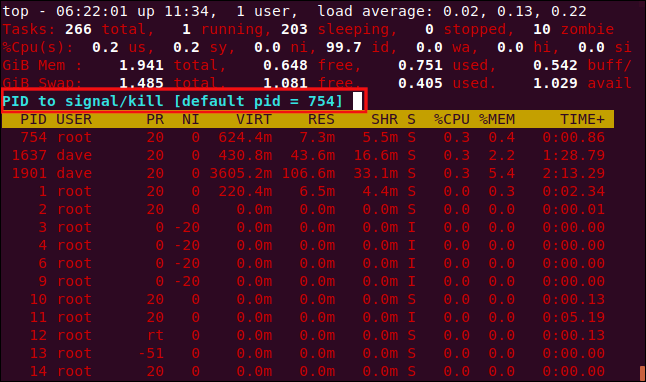 topo com um prompt ciano, em uma janela de terminal.