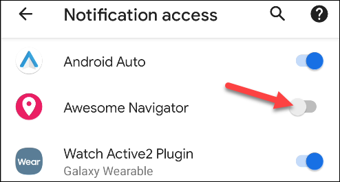 Ative o "Awesome Navigator" no menu "Notification Access".