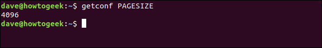 getconf PAGESIZE