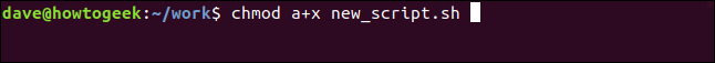 chmod a + x new_script.sh em uma janela de terminal