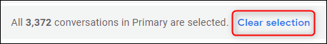 O link para limpar a seleção de todos os e-mails em sua caixa de entrada do Gmail
