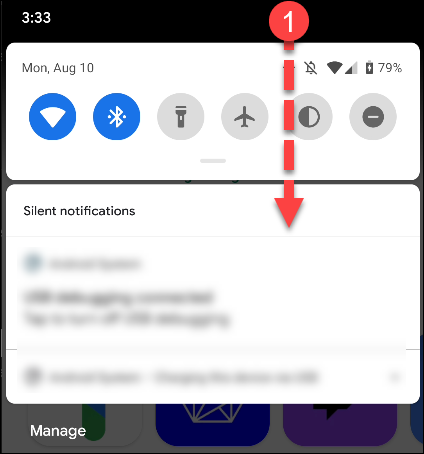 painel de notificação do Android