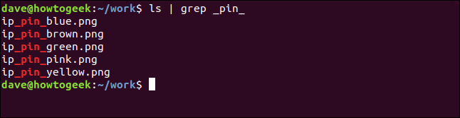 ls |  grep _pin_ em uma janela de terminal