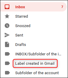 Um novo rótulo no aplicativo Gmail.