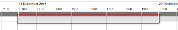 uma barra cinza claro mostra todas as horas dos dias indisponíveis