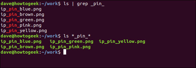 ls |  grep _pin_ em uma janela de terminal