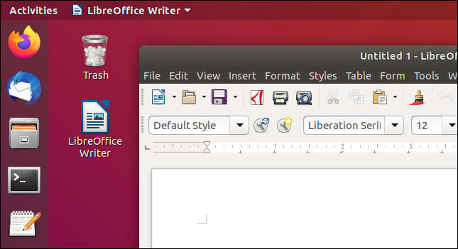 Atalho de trabalho do LibreOffice Writer na área de trabalho.