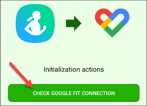 Toque em "Verificar conexão do Google Fit".