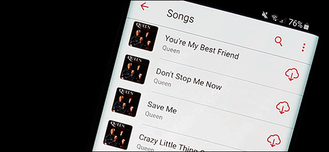 O aplicativo Apple Music Android, exibido em um Samsung Galaxy S9