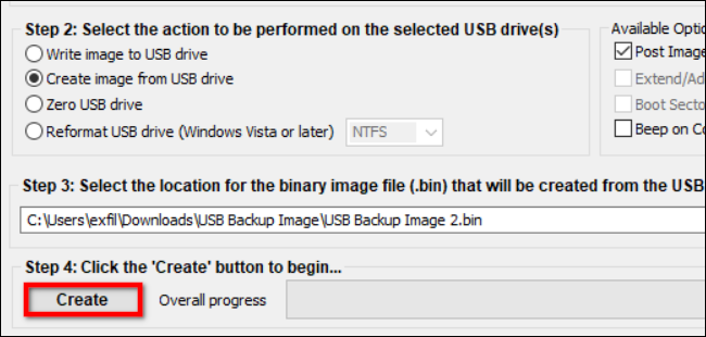 Criar botão para imagem USB