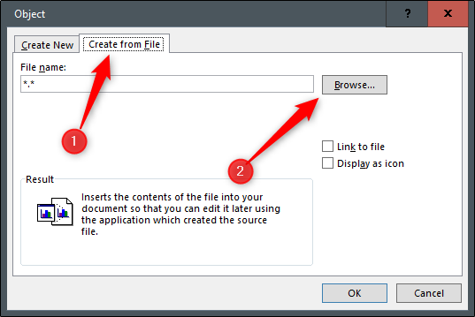 Crie a partir de um arquivo e navegue até seu arquivo pdf no explorer