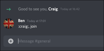 O comando de junção do bot Discord Craig