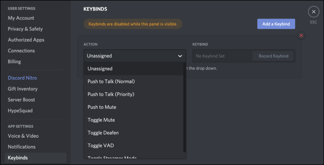 Discord Keybinds