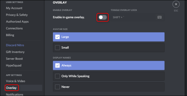 Menu Discord Overlay