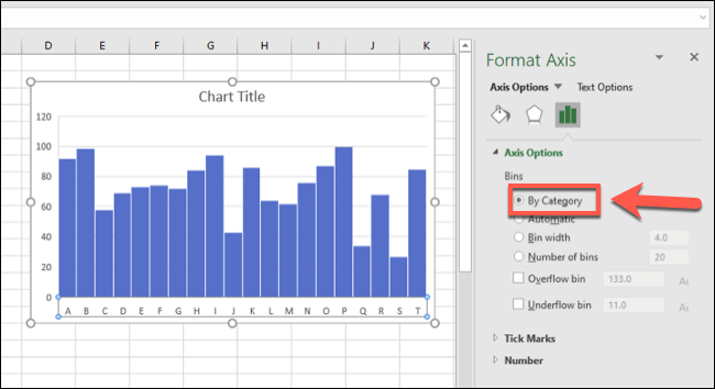 how to change histogram bins in excel