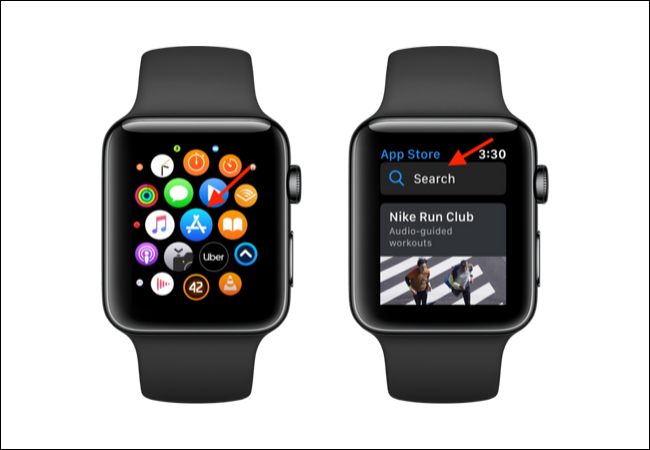 Abra a App Store no Apple Watch e toque em Pesquisar