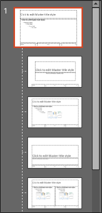 Visualização do slide mestre e sub slides