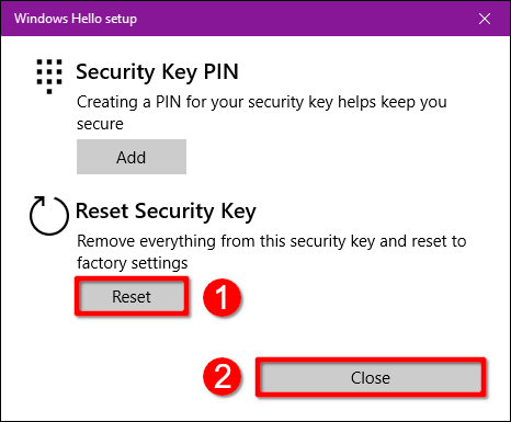 Windows 10 Redefinir chave de segurança