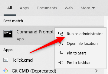 Execute o prompt de comando como administrador