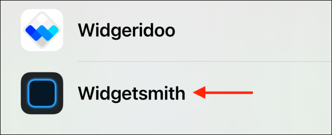 Selecione Widgetsmith