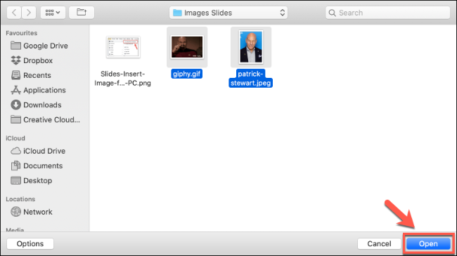 Inserir uma imagem estática e um GIF em uma apresentação do Google Slides