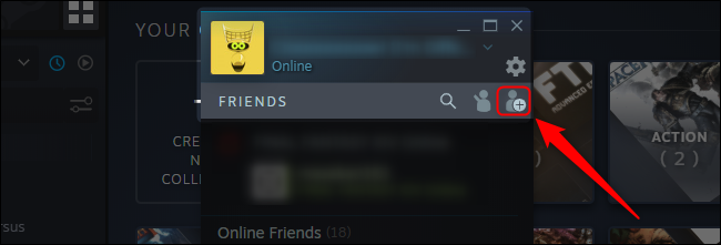 Botão para adicionar um amigo do Steam