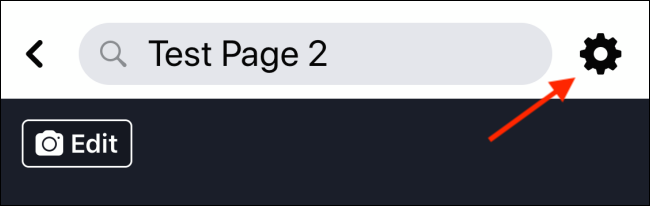 Toque no ícone Configurações em sua página do Facebook