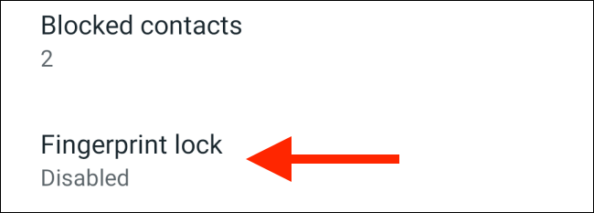 Toque em "Bloqueio de impressão digital".