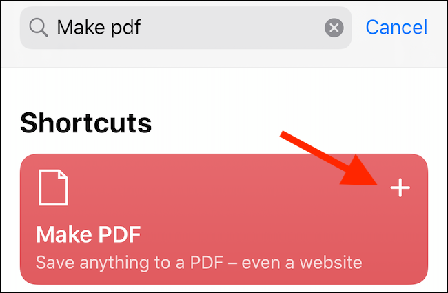 Toque no sinal de mais ao lado da opção "Criar PDF".