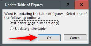 Atualizar tabela inteira ou opções apenas de números de página