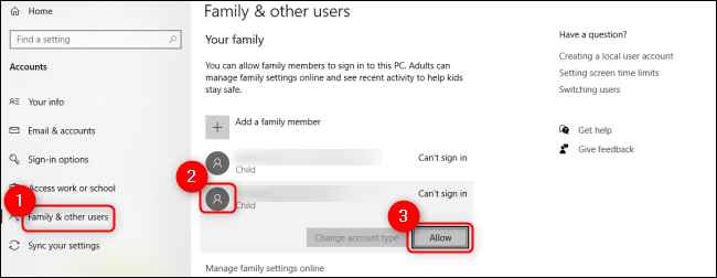 Windows 10 Permitir Usuário Infantil