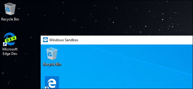 Windows Sandbox em execução